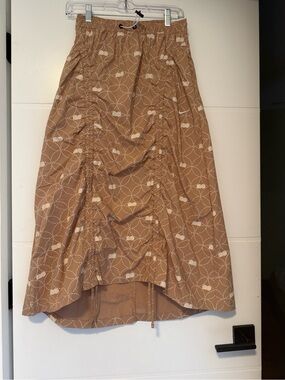 Nike Tan High-Low Ruched Skirt